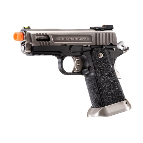 WE-Tech Hi-Capa 3.8 Full Auto Velociraptor Gas Blowback Pistol (Color: Black / Silver)