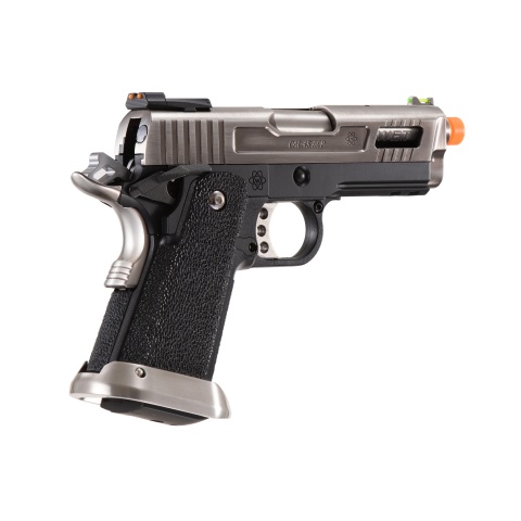 WE-Tech Hi-Capa 3.8 Full Auto Velociraptor Gas Blowback Pistol (Color: Black / Silver)