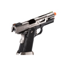 WE-Tech Hi-Capa 3.8 Full Auto Velociraptor Gas Blowback Pistol (Color: Black / Silver)