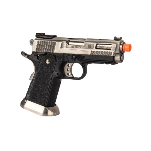 WE-Tech Hi-Capa 3.8 Brontosaurus Full Auto Gas Blowback Pistol (Silver)