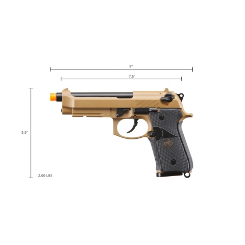WE-Tech M9A1 Navy Gas Blowback Airsoft Pistol with No Markings (Color: Tan)