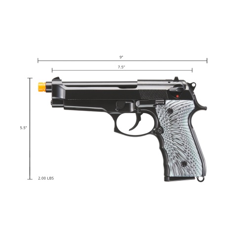 WE-Tech New System M92 Eagle Full Auto Airsoft Gas Blowback Pistol (Color: Black)