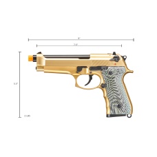 WE-Tech New System M92 Eagle Full Auto Airsoft Gas Blowback Pistol (Color: Gold)