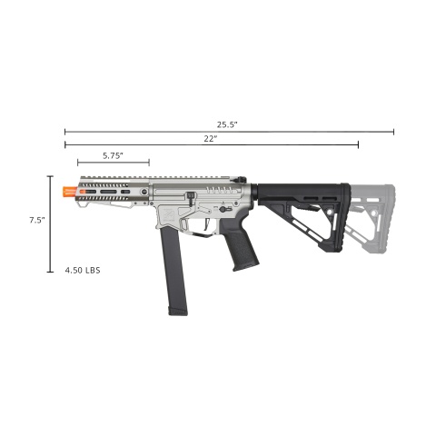 Zion Arms R&D Precision Licensed PW9 Mod 1 Airsoft Rifle with Delta Stock (Color: Grey)