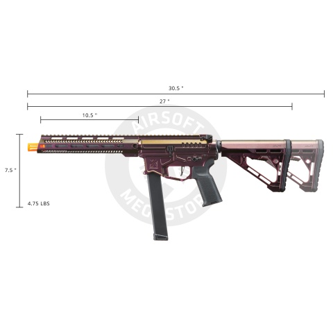 Zion Arms R&D Precision Licensed PW9 Mod 1 Long Rail Airsoft Rifle with Delta Stock (Color: Razorback)