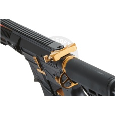 Zion Arms R15 Mod 1 Short Barrel Airsoft Rifle with Delta Stock (Color: Black & Gold)
