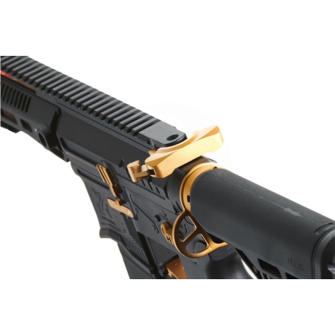 Zion Arms R15 Mod 1 Short Barrel Airsoft Rifle with Delta Stock (Color: Black & Gold)