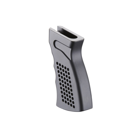 Lancer Tactical CNC Aluminum Slim Pistol Grip for AK Series Gas Blowback Rifles (Color: Black)