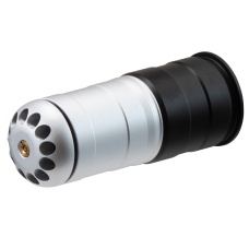 Lancer Tactical 120 Round CNC Aluminum Airsoft 40mm Gas Grenade Shell (Color: Silver / Black)