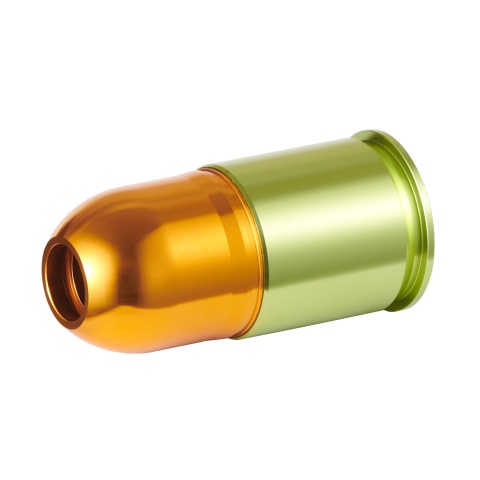 Lancer Tactical Short Aluminum Airsoft 40mm Green Gas Grenade Shell (Color: Gold / Green)