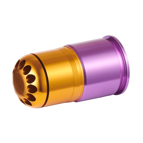 Lancer Tactical Short 60 Round CNC 40mm Green Gas Airsoft Grenade Shell (Color: Purple / Gold)