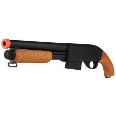 Atlas Custom Works 870 Pump Action Metal Airsoft Sawed-Off Shotgun - REAL WOOD