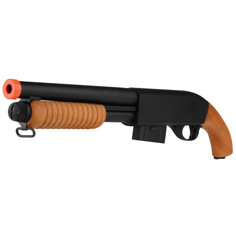 Atlas Custom Works 870 Pump Action Metal Airsoft Sawed-Off Shotgun - REAL WOOD