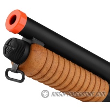 Atlas Custom Works 870 Pump Action Metal Airsoft Sawed-Off Shotgun - REAL WOOD