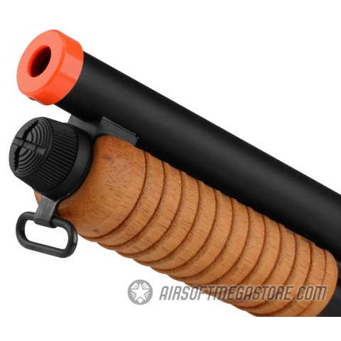 Atlas Custom Works 870 Pump Action Metal Airsoft Sawed-Off Shotgun - REAL WOOD
