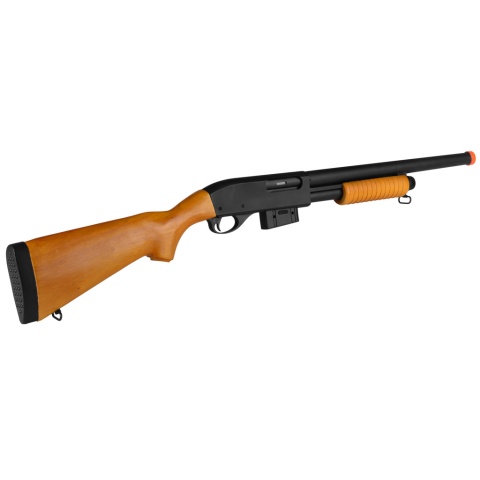 Atlast Custom Works 870 Pump Action Metal Airsoft Shotgun w/ Full Stock  - REAL WOOD