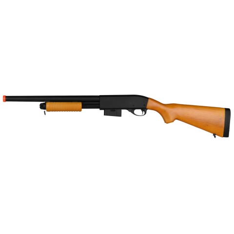 Atlast Custom Works 870 Pump Action Metal Airsoft Shotgun w/ Full Stock  - REAL WOOD