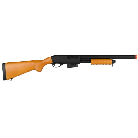 Atlast Custom Works 870 Pump Action Metal Airsoft Shotgun w/ Full Stock  - REAL WOOD