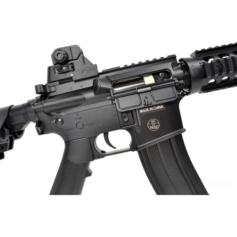 300 FPS CYMA M4 CQB RIS CM206 LPEG AEG Polymer Airsoft Rifle - BLACK