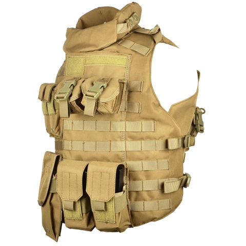 AMA 600D MOLLE Interceptor Body Armor OTV Plate Carrier - TAN - (DISCONTINUED)