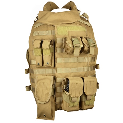 AMA 600D MOLLE Interceptor Body Armor OTV Plate Carrier - TAN - (DISCONTINUED)