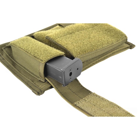 AMA 600D Tactical MOLLE Admin Panel w/ Pistol Magazine Pouch - OD