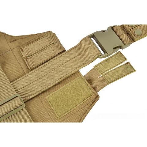 AMA 600D Tactical Triangular Drop Leg MOLLE Panel Platform - TAN
