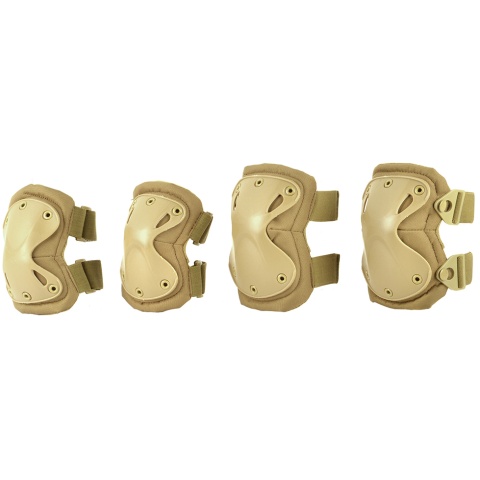 Airsoft Megastore Armory Tactical X-Shaped Knee / Elbow Pad Set - TAN