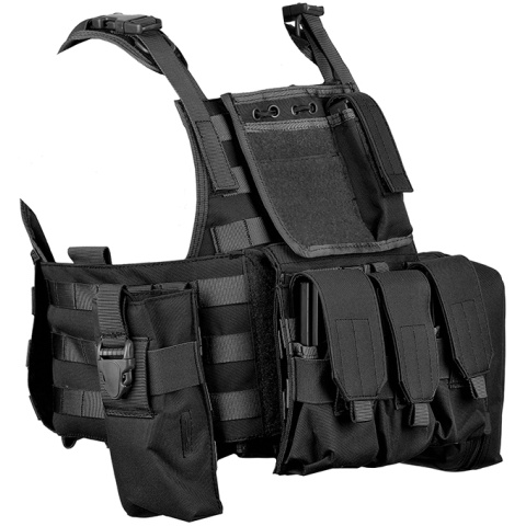 AMA 600D MOLLE Tactical Assault Vest w/ Cummerbund (Black)