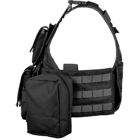 AMA 600D MOLLE Tactical Assault Vest w/ Cummerbund (Black)