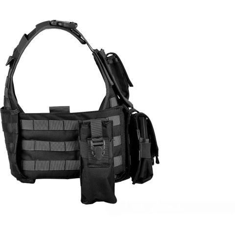 AMA 600D MOLLE Tactical Assault Vest w/ Cummerbund (Black)