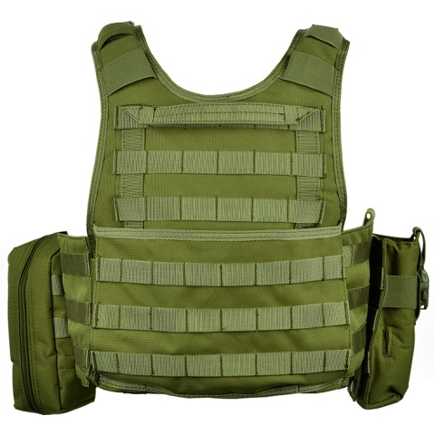 AMA 600D MOLLE Tactical Assault Plate Carrier w/ Cummerbund - OD GREEN