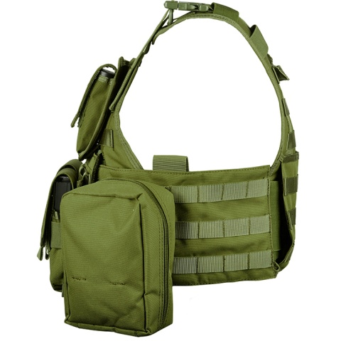 AMA 600D MOLLE Tactical Assault Plate Carrier w/ Cummerbund - OD GREEN