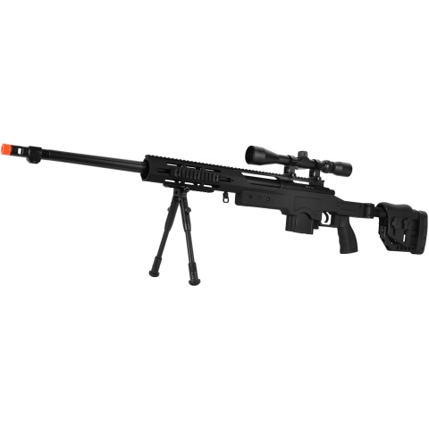 WellFire MB4411D Bolt Action Sniper Rifle w/ Scope and Bipod - BLACK