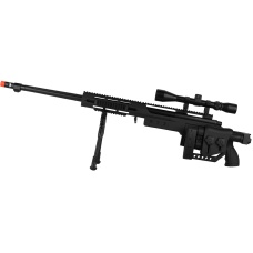 WellFire MB4411D Bolt Action Sniper Rifle w/ Scope and Bipod - BLACK