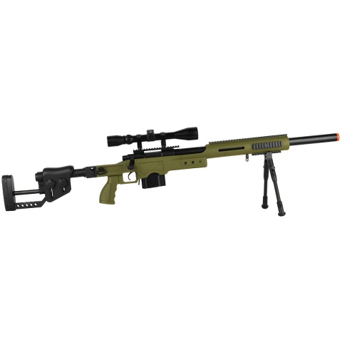 WellFire MB4410 Bolt Action Sniper Rifle w/ Scope and Bipod - OD GREEN