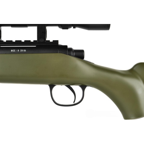 WellFire Bolt Action VSR CQB Airsoft Sniper Rifle w/ Scope - OD GREEN