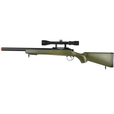 WellFire Bolt Action VSR CQB Airsoft Sniper Rifle w/ Scope - OD GREEN