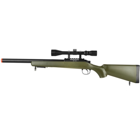 WellFire Bolt Action VSR CQB Airsoft Sniper Rifle w/ Scope - OD GREEN