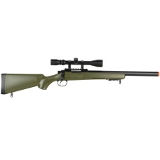 WellFire Bolt Action VSR CQB Airsoft Sniper Rifle w/ Scope - OD GREEN