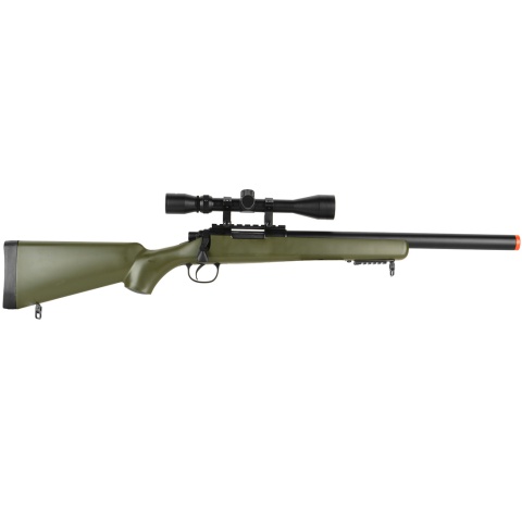 WellFire Bolt Action VSR CQB Airsoft Sniper Rifle w/ Scope - OD GREEN