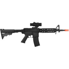 WellFire D99 LPEG Full-Auto M4 RIS AEG Airsoft Rifle w/ Mock Scope