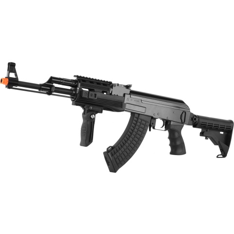 Golden Eagle AK47 RIS Tactical AEG Airsoft Gun w/ Foregrip - BLACK