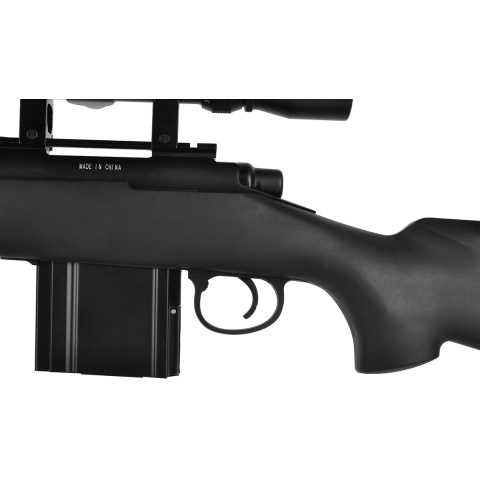 WellFire MB4404BAB Airsoft M24 Sniper Rifle w/ Scope & Bipod - BLACK