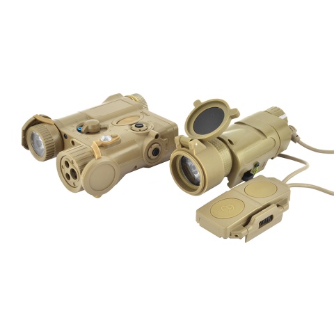 Element Airsoft Advanced PEQ-16A and Illuminator Light Combo - TAN