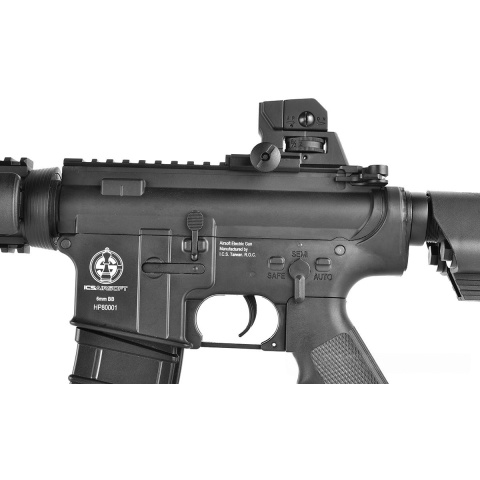 ICS M4 RIS Commando Sportline Airsoft AEG Rifle w/ Crane Stock - BLACK