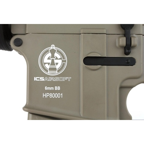 ICS M4A1 RIS Carbine Sportline Airsoft AEG Rifle w/ PEQ Box - TAN