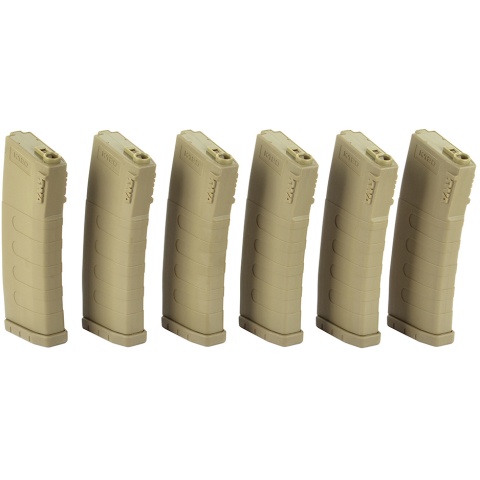 6X KWA K120 120rd M4 / M16 Mid-Cap AEG Rifle Magazines - DARK EARTH