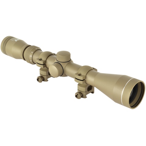NcStar 3-9x40 Shooter Series Plex Reticled Rifle Scope - TAN