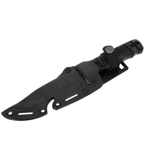 G-Force Combat Rubber Training Knife w/ Tactical Sheath - BLACK